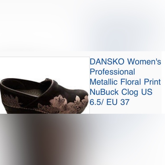 DANSKO Women's
Professional
Metallic Floral Print
NuBuck Clog US
16.5/ EU 37 - Picture 3 of 3